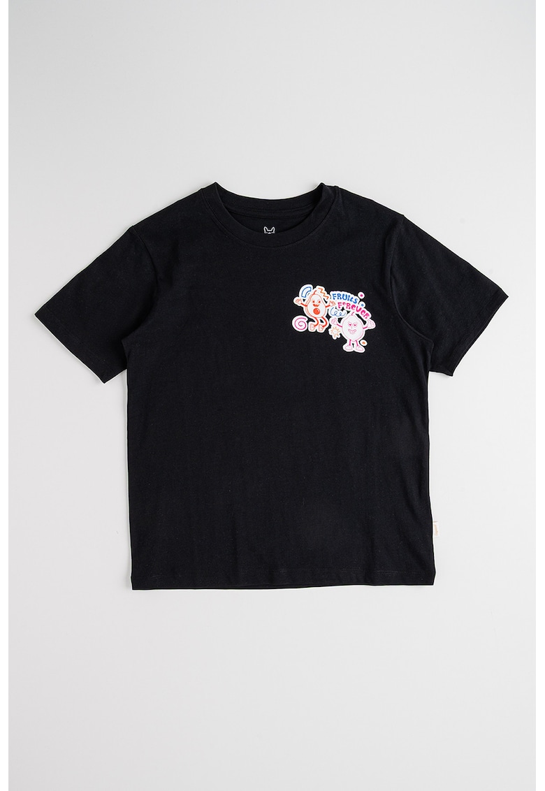 Tricou din bumbac organic cu imprimeu grafic - Alb/Verde/Negru