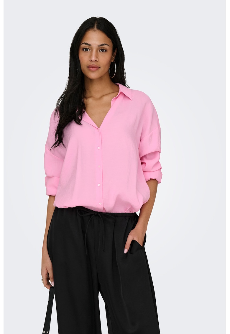 Camasa supradimensionata din amestec de modal Zazima - Roz pastel