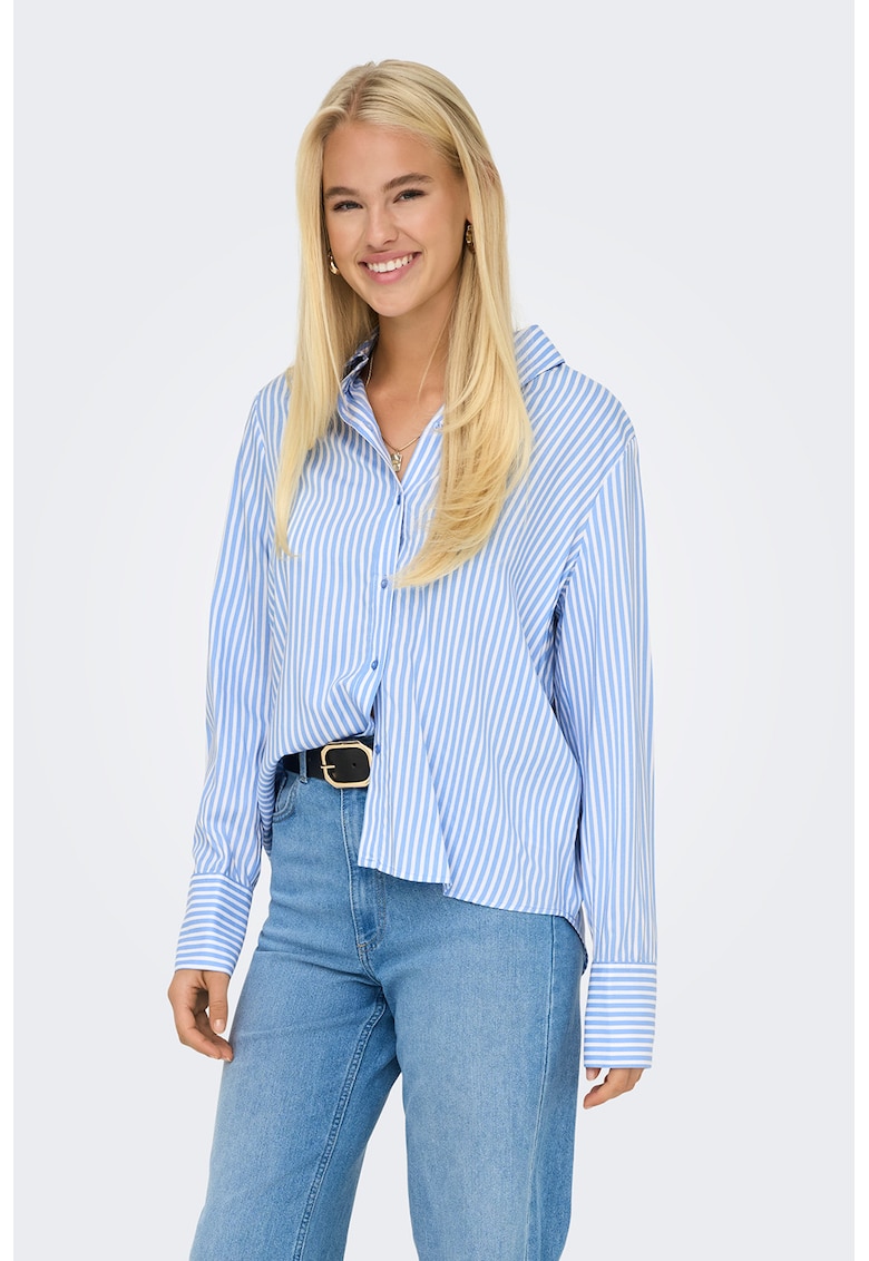 Camasa cu mansete late Berit - Albastru pastel