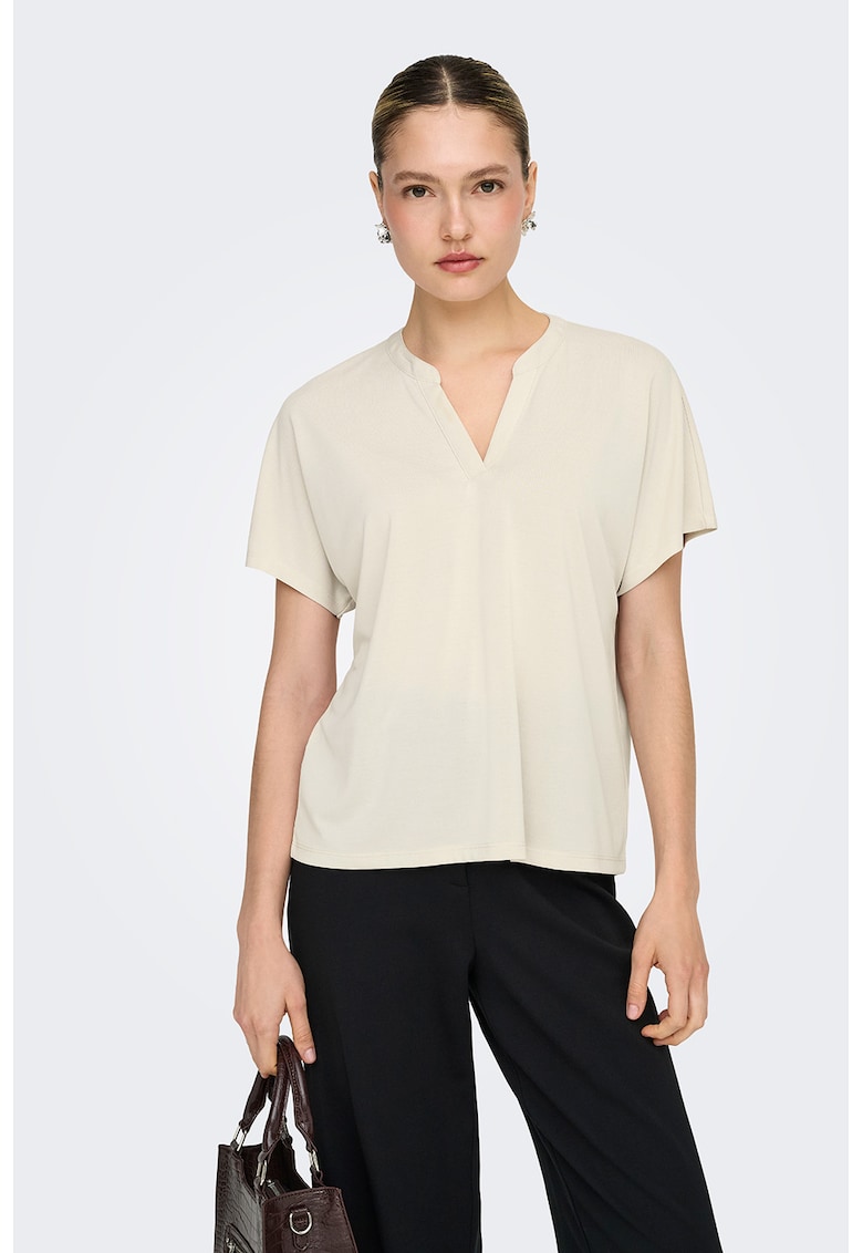 Bluza-tunica lejera din amestec de modal Free Life - Crem