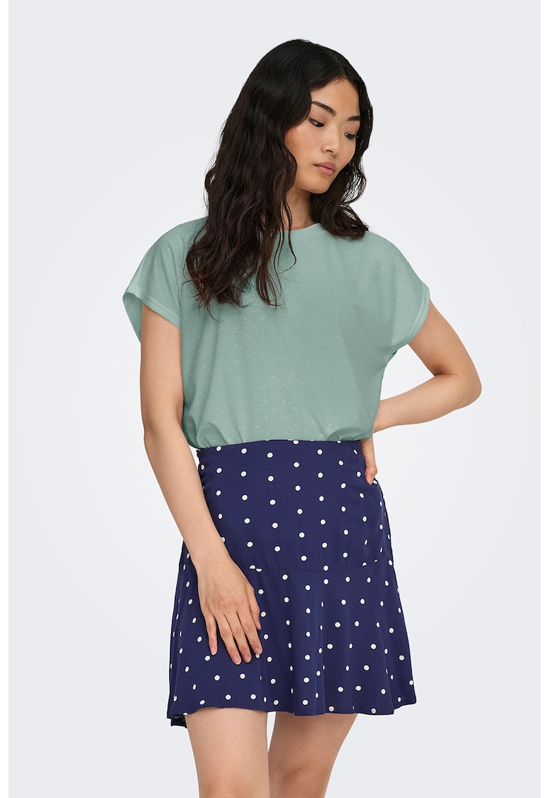 Tricou lejer cu decolteu la baza gatului - Verde pal