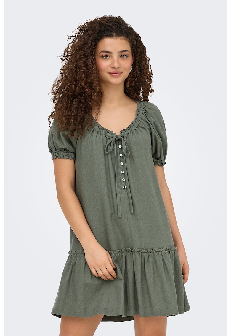 Rochie lejera cu maneci scurte - Verde englez