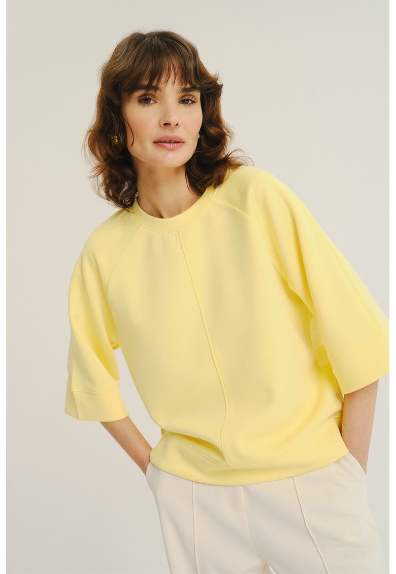 Bluza lejera cu maneci evazate - Galben