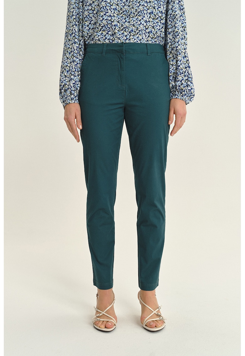 Pantaloni chino crop slim fit - Verde englez