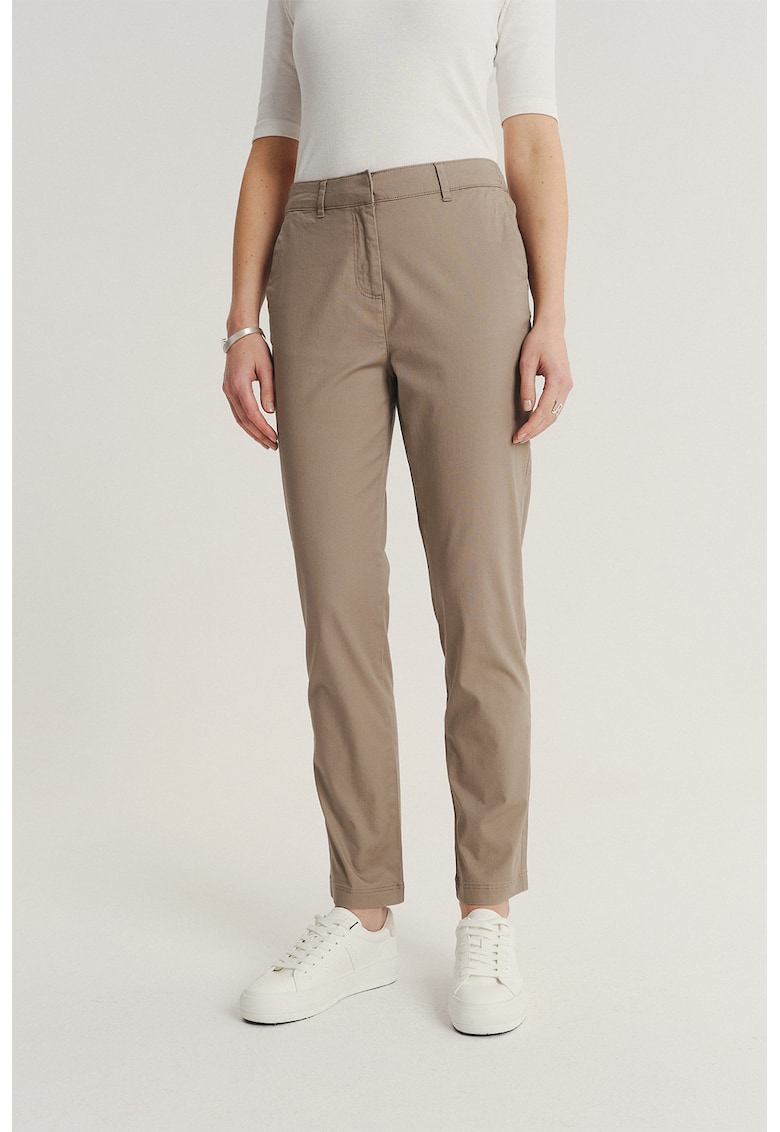 Pantaloni chino crop slim fit - Bej inchis