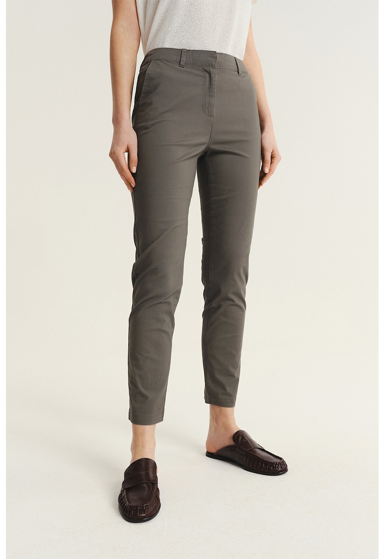 Pantaloni chino crop slim fit - Maro taupe