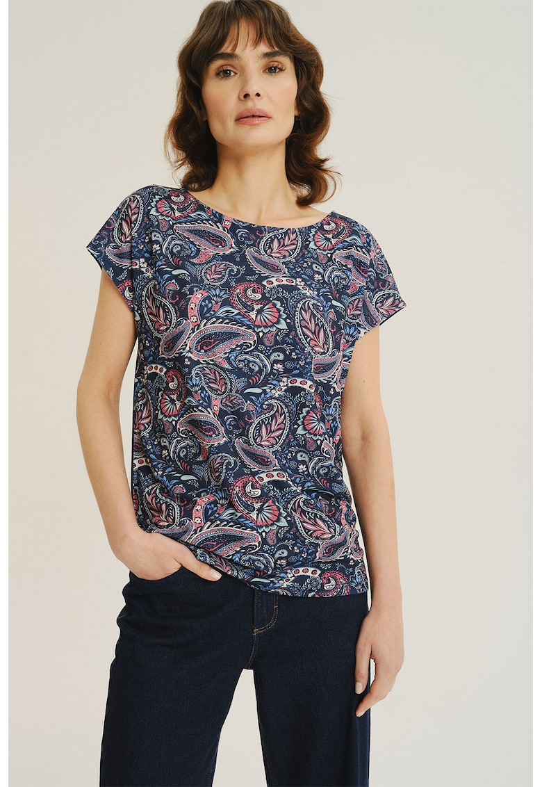 Bluza vaporoasa cu imprimeu - Roz/Bleumarin