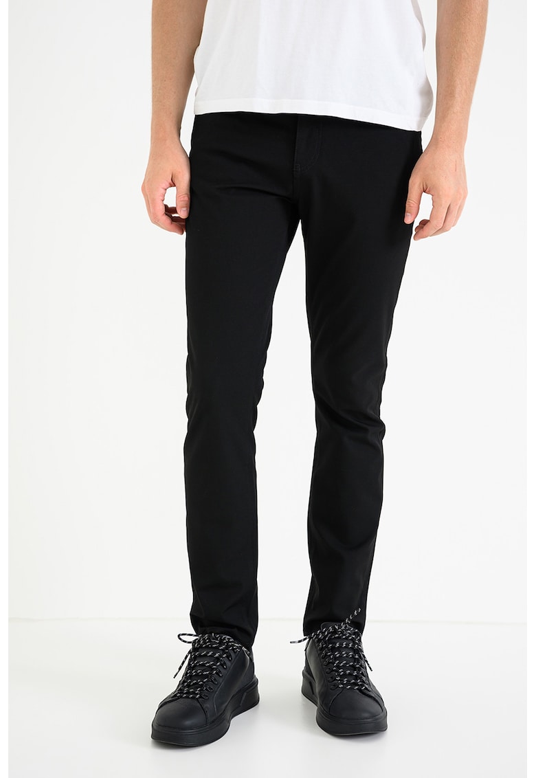 Blugi slim fit cu talie medie - Negru