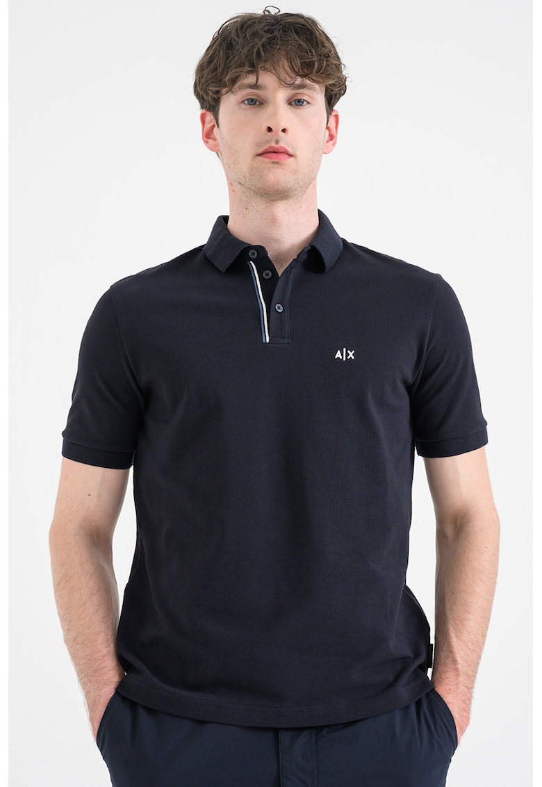 Tricou polo cu detaliu logo - Albastru ultramarin