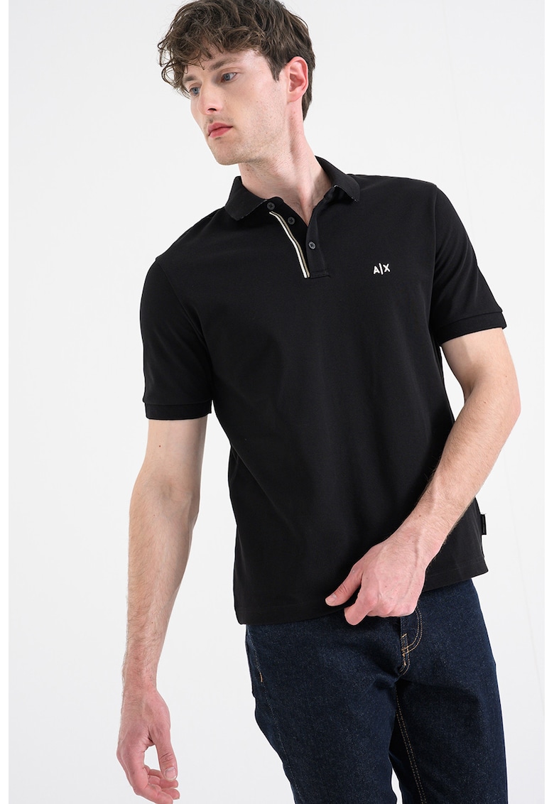 Tricou polo cu detaliu logo - Negru