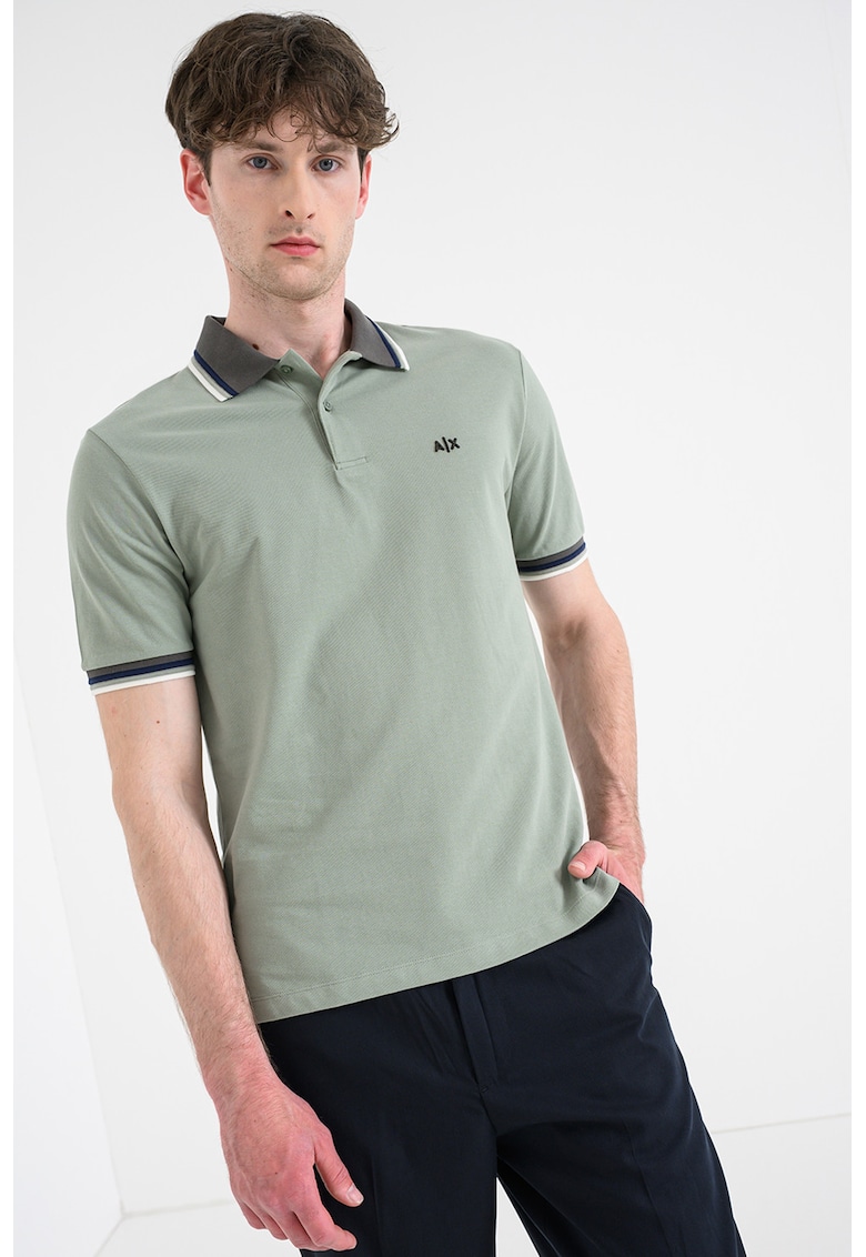 Tricou polo cu logo discret - Verde deschis
