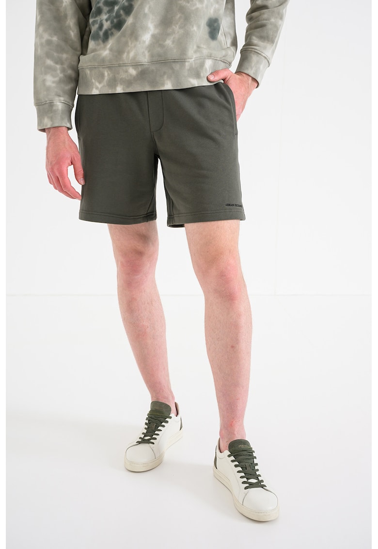 Pantaloni scurti din bumbac cu logo discret - Kaki inchis