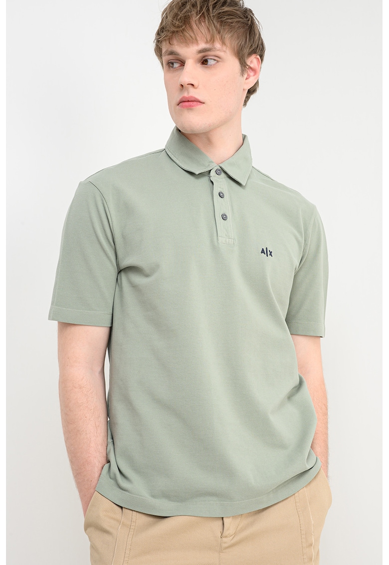 Tricou polo cu detaliu logo - Verde aquamarin