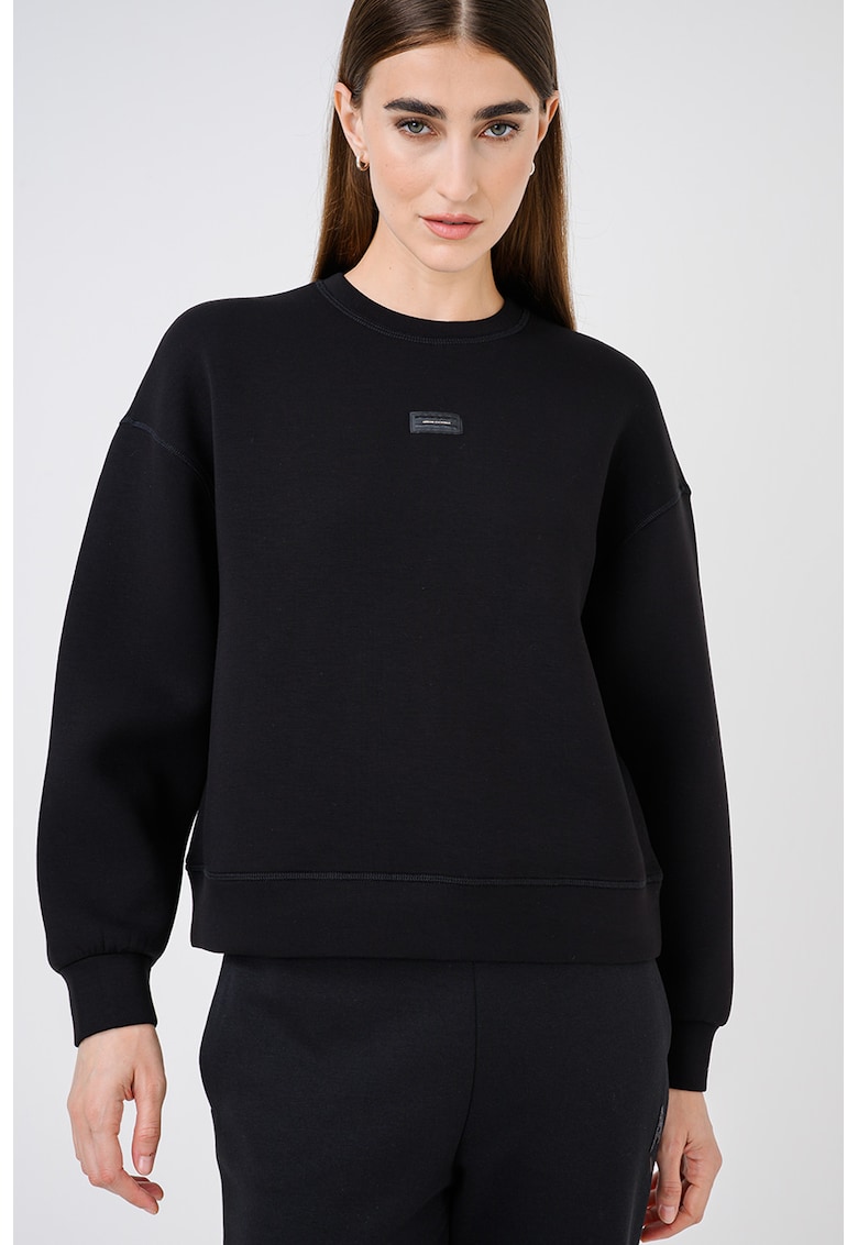 Bluza de trening cu decolteu la baza gatului - Negru