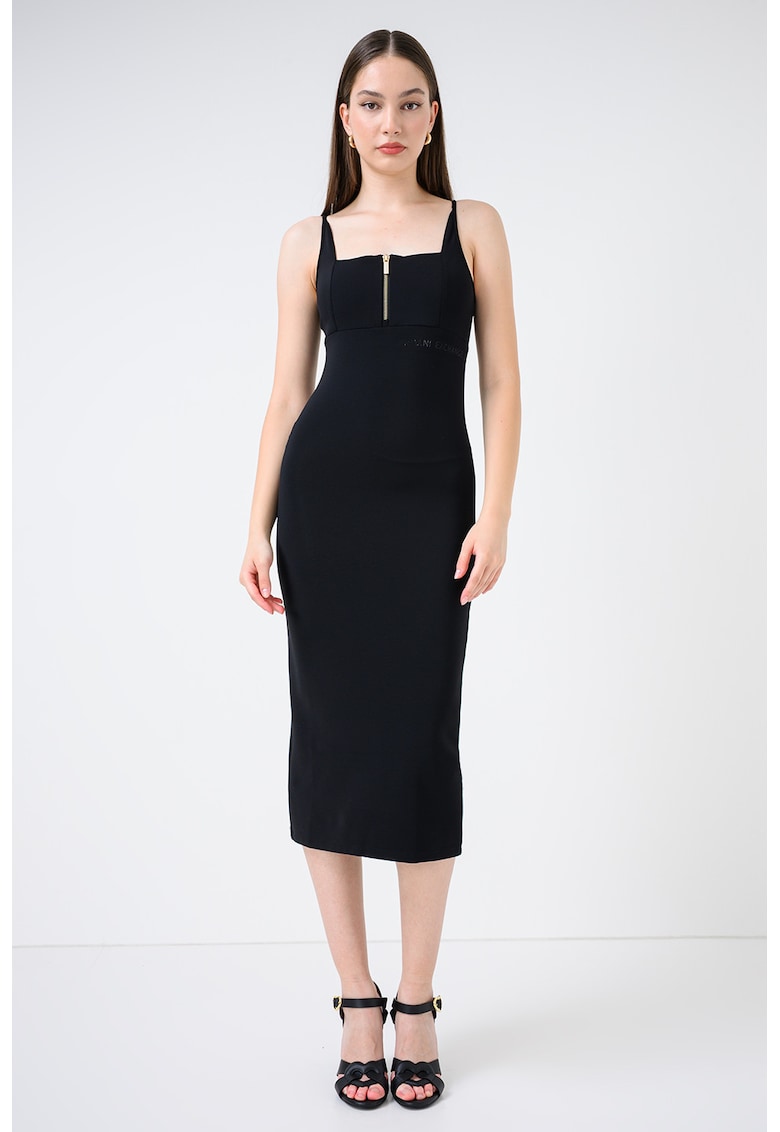 Rochie midi cambrata - Negru