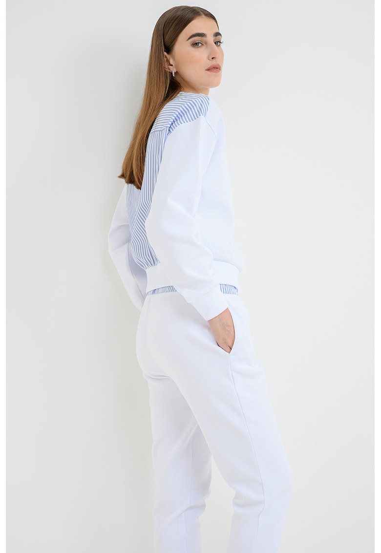Bluza de trening cu maneci cazute - Alb/Albastru