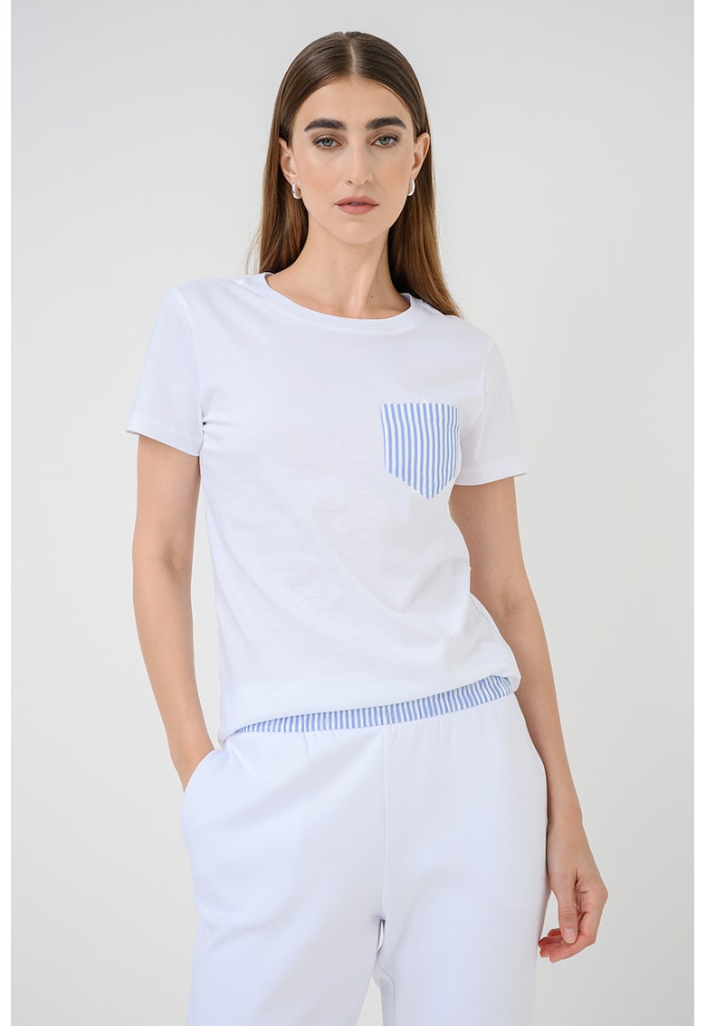 Tricou cu decolteu rotund - Alb