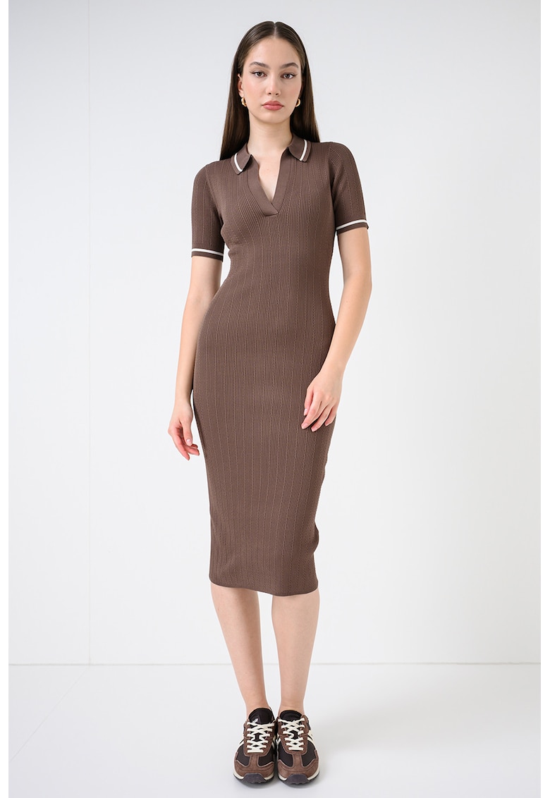 Rochie polo cambrata - Maro pamantiu