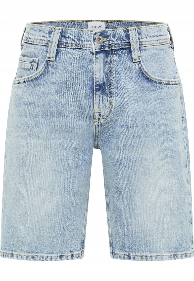 Blugi Scurti Barbati - Denver Shorts - Regular Fit - Denim Accent - Lungime Scurta - 5 Buzunare - Fermoar - Bumbac - 34 USA - Albastru