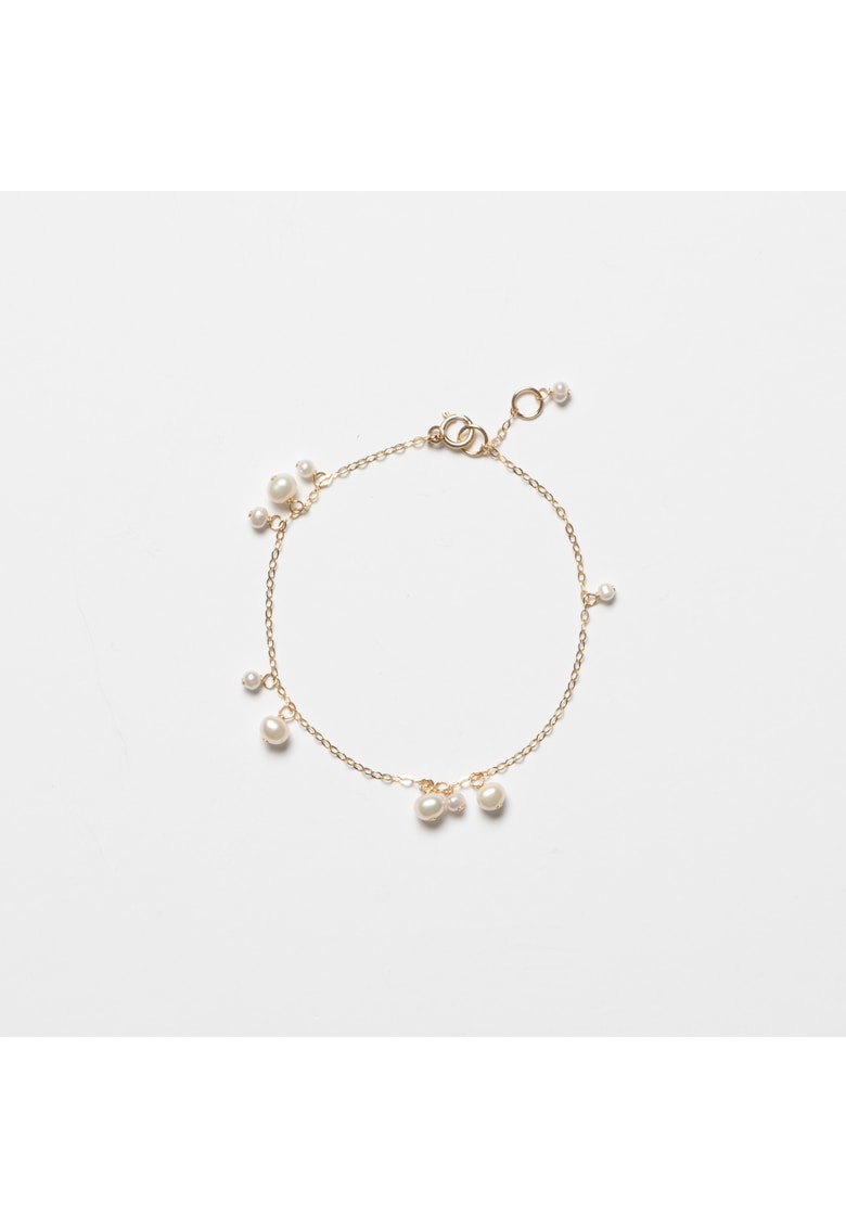 Bratara din aur filat 14K si perle naturale albe - Stardust