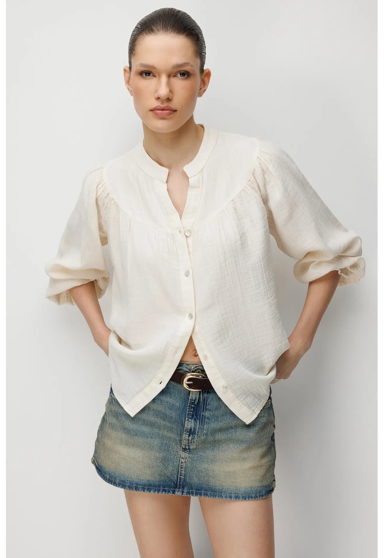 Camasa dama - camasa din amestec de in si bumbac - natural - textil