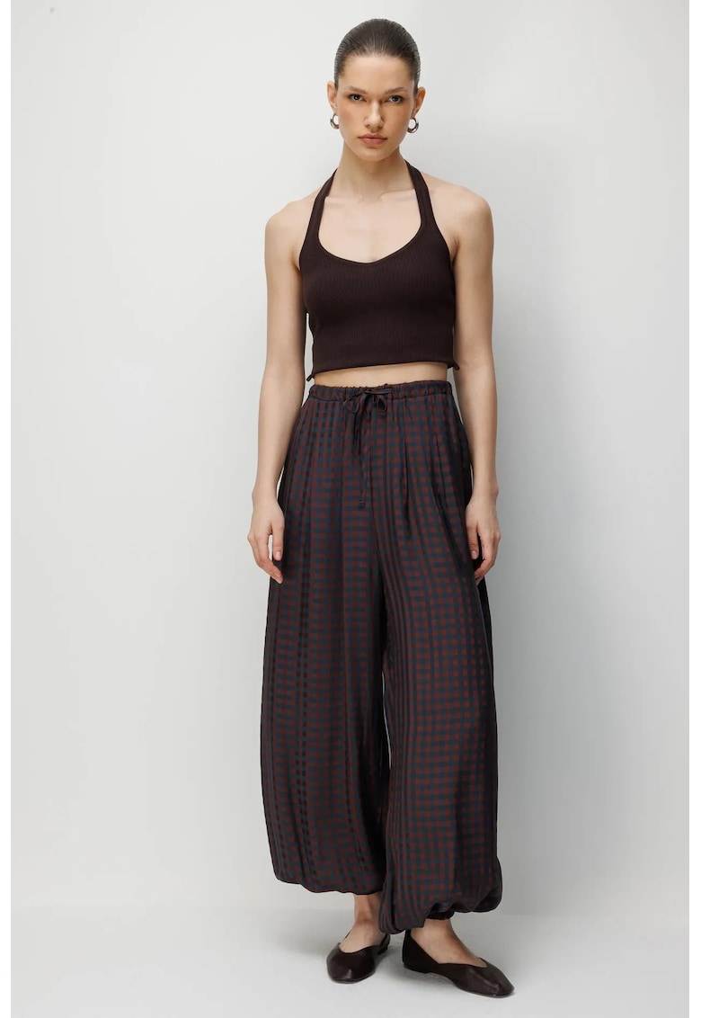 Pantaloni dama Salwar - Largi - Maro - Poliester