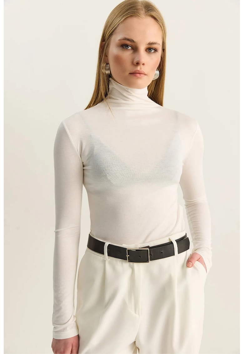 Bluza dama - mulata - maneca lunga - alb - poliester