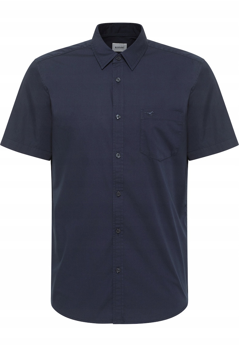 Camasa Barbati - Gilroy - Regular Fit - Design Clasic - Maneci Scurti - Cu Guler - Cu Nasturi - Bumbac - M INTL - Albastru