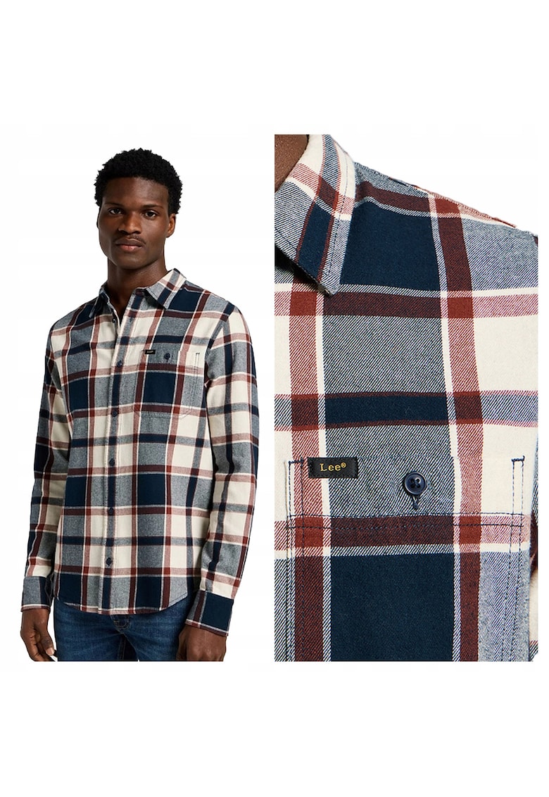 Camasa Barbati - Leesure Shirt - Regular Fit - Design Clasic - Maneci Lungi - Cu Guler - Cu Nasturi - Bumbac - S INTL - Multicolor