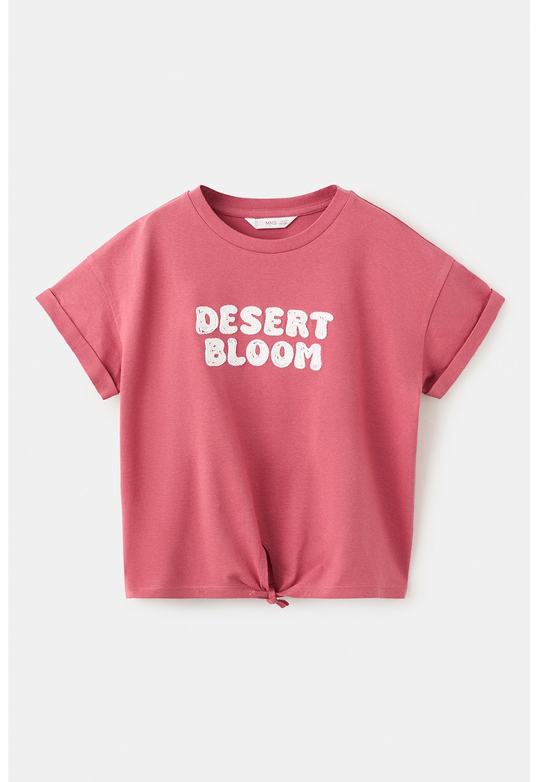 Tricou cu imprimeu text - Rosu/Alb