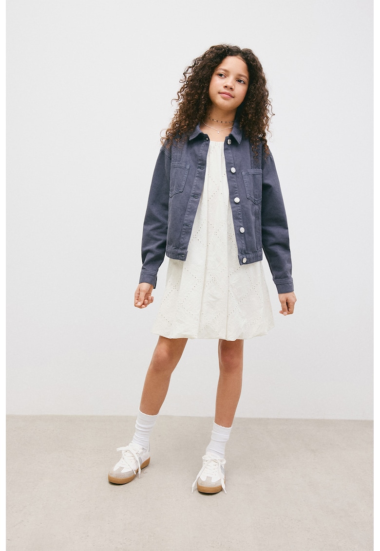 Rochie scurta din bumbac - Alb