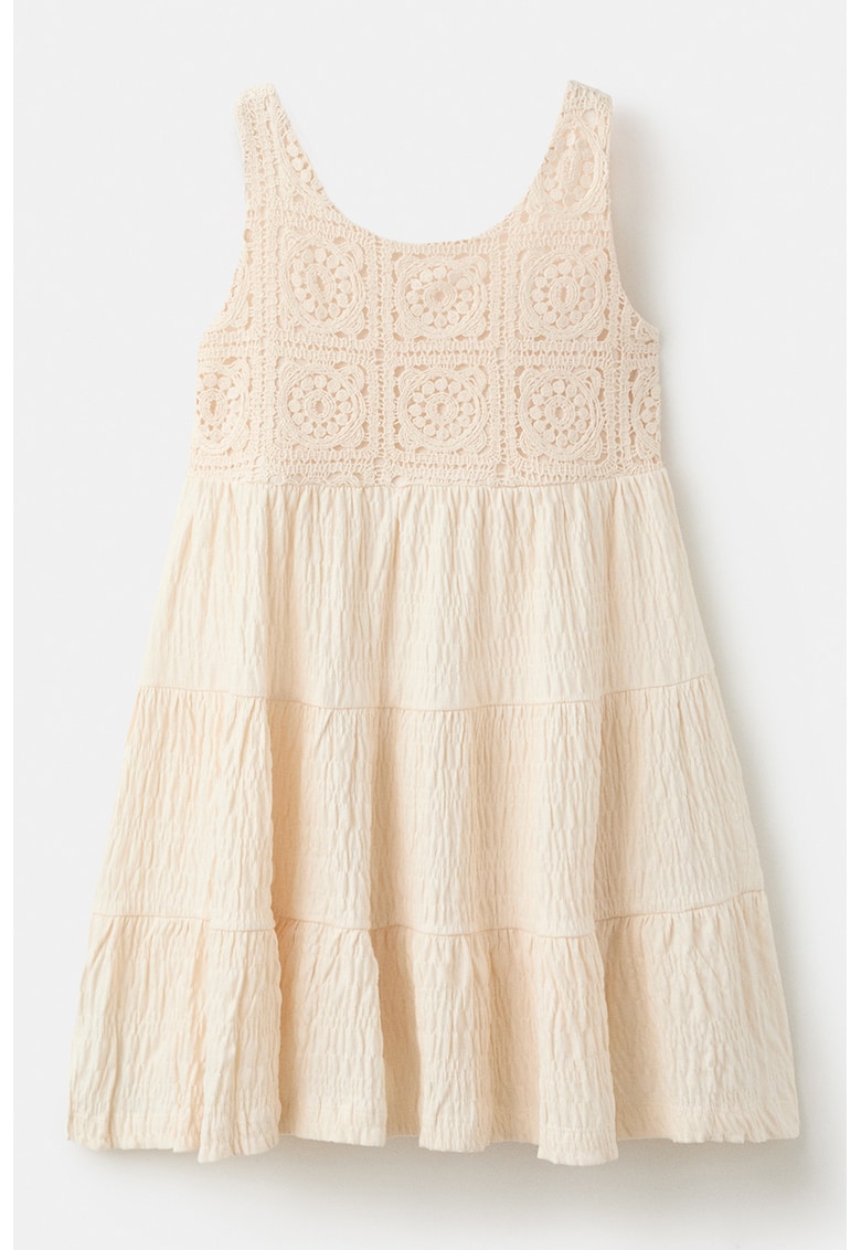 Rochie evazata - fara maneci - Bej deschis