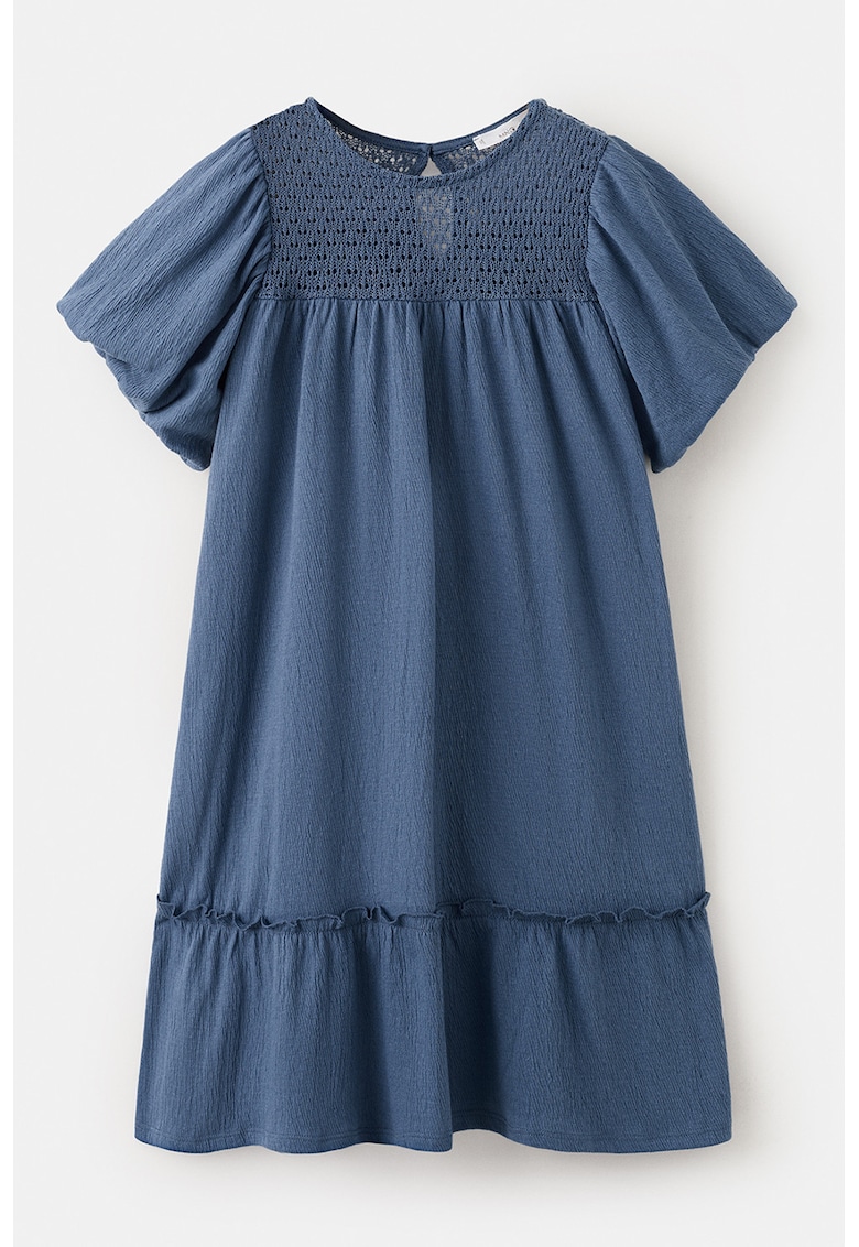 Rochie evazata cu maneci scurte - Bleumarin