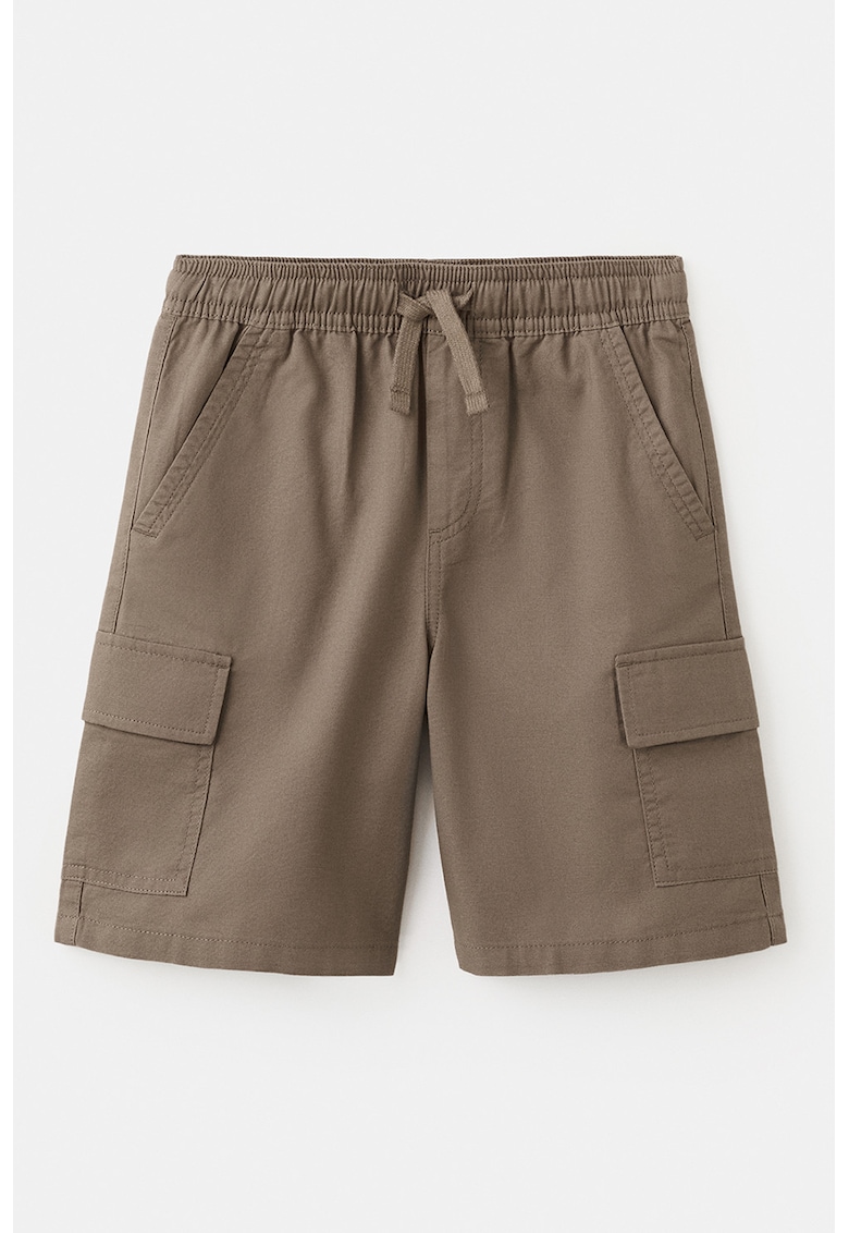 Pantaloni scurti cargo cu snururi - Maro