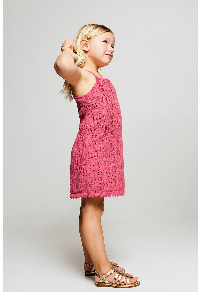 Rochie din bumbac - fara inchidere - Roz aprins