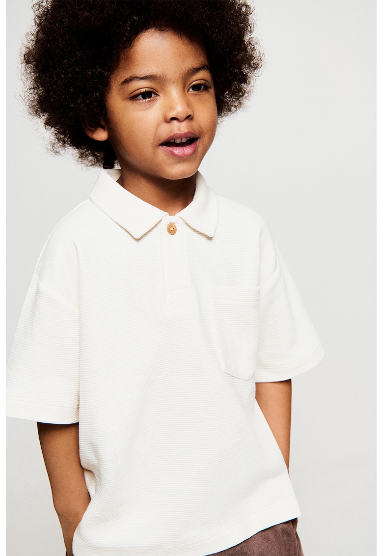 Tricou polo cu buzunar pe piept - Bej deschis