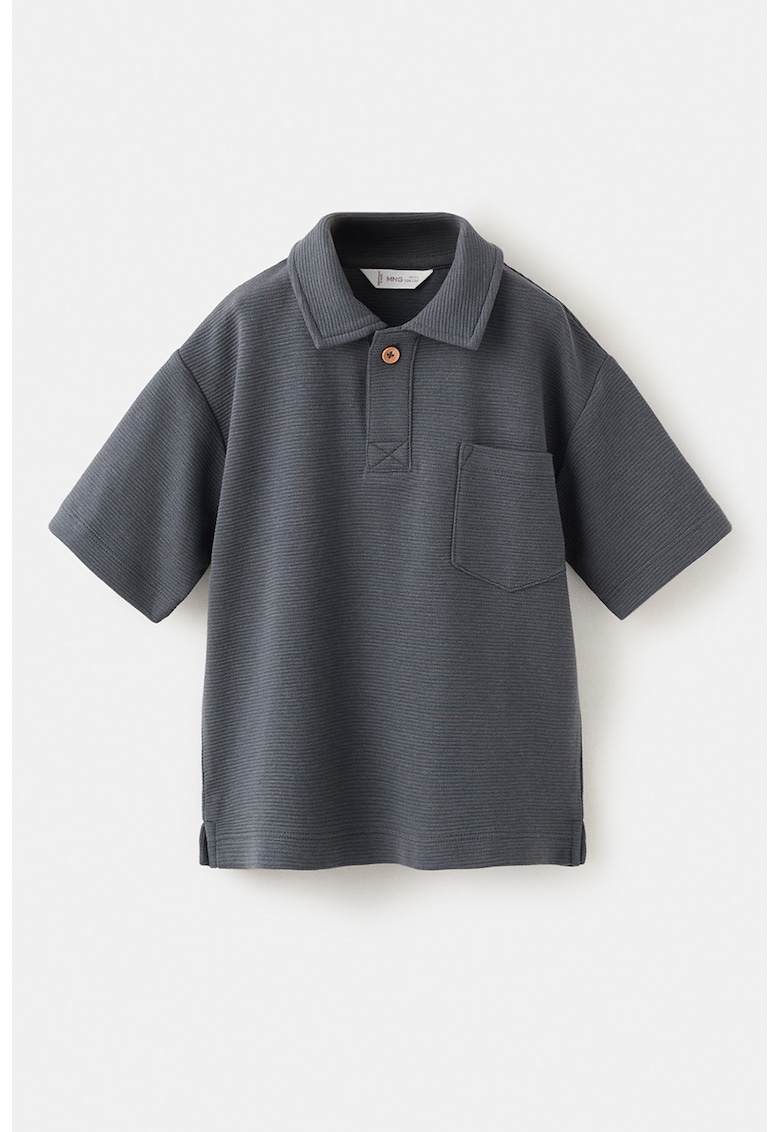 Tricou polo cu buzunar pe piept - Gri carbune