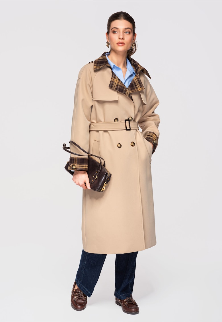 Palton midi trench OW-COLC-0113 - Bej