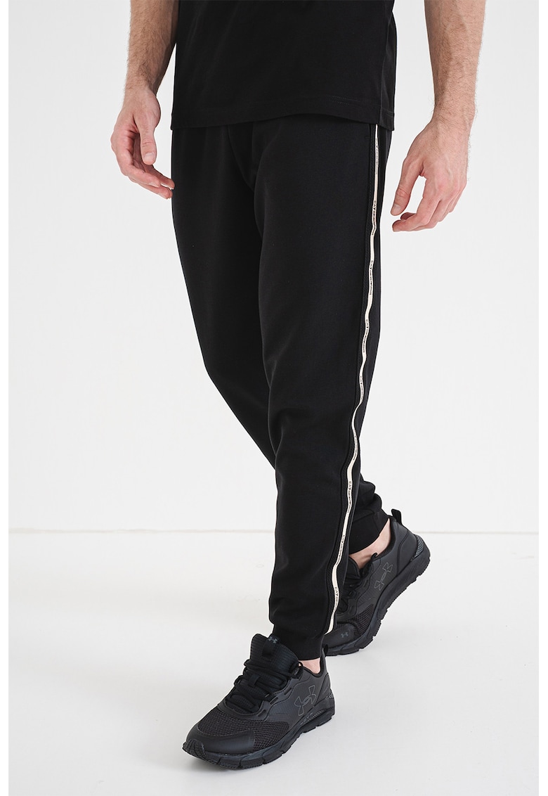 Pantaloni de trening cu segmente logo laterale - Negru