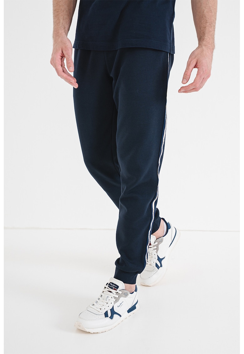 Pantaloni de trening cu segmente logo laterale - Albastru ultramarin