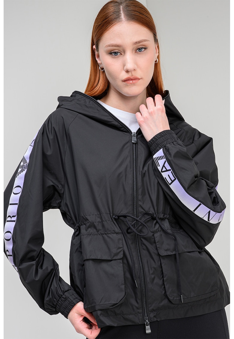 Jacheta cu buzunare laterale Natural Ventus - Negru/Violet deschis