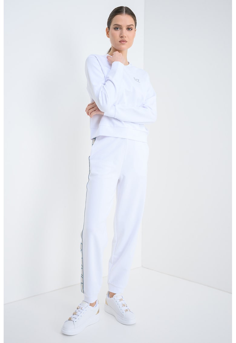 Trening din amestec de modal cu logo - Auriu metalizat/Alb optic/Verde persan