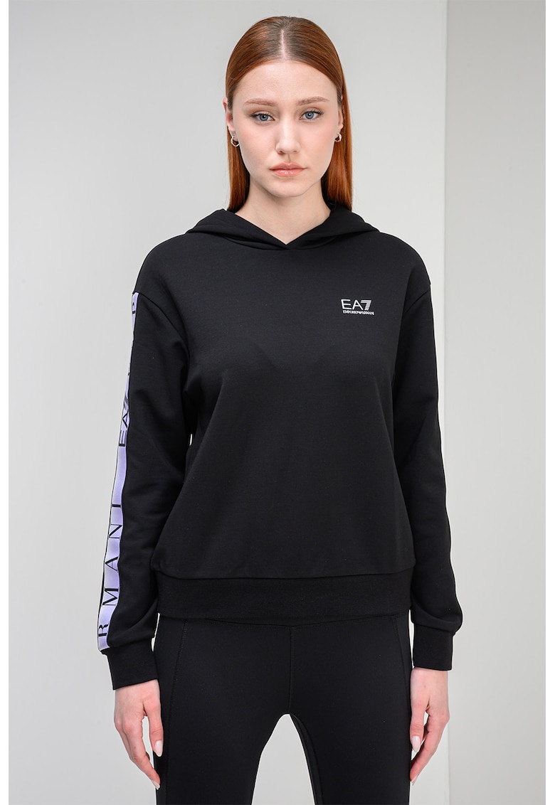 Hanorac cu logo pe piept Natural Ventus - Negru/Violet deschis