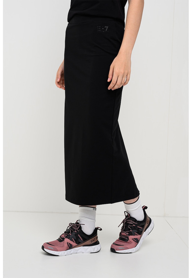 Fusta midi cu croiala dreapta - Negru