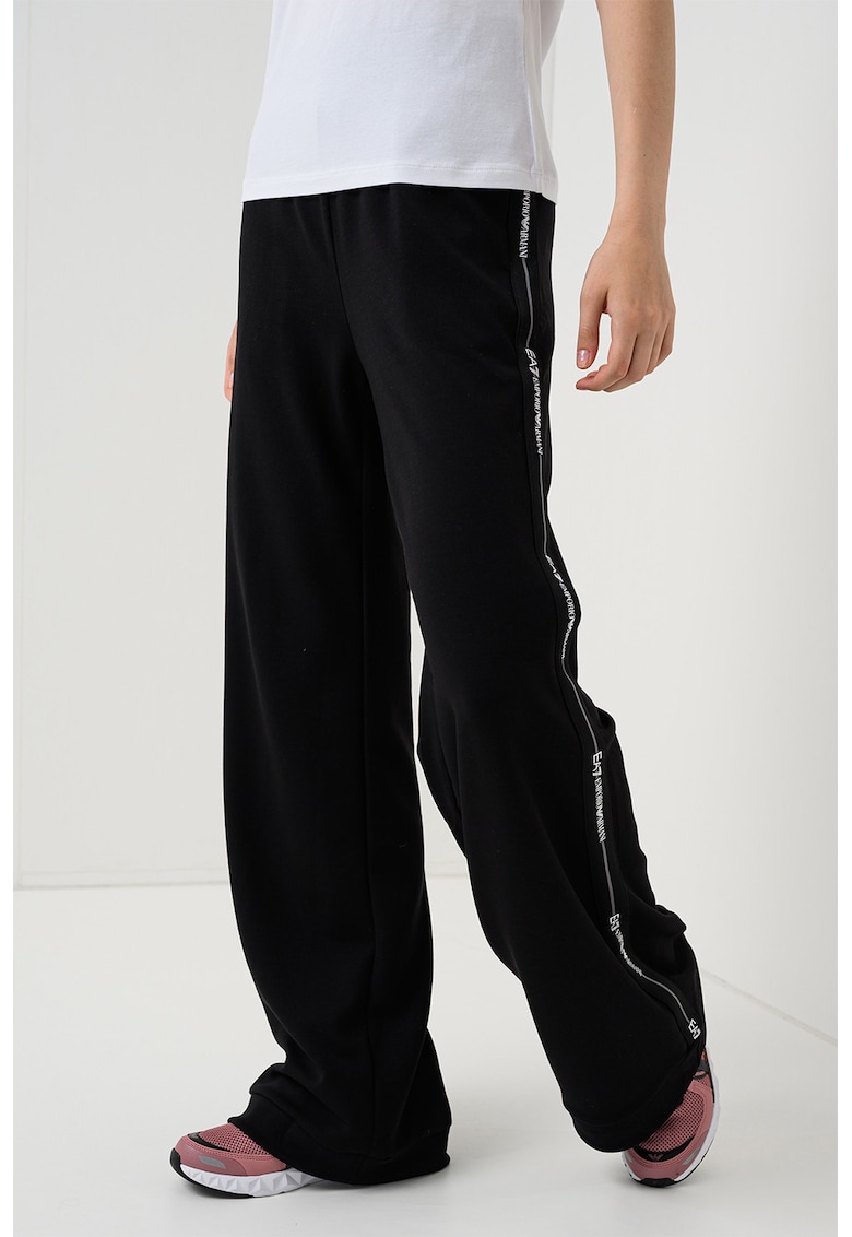 Pantaloni de trening relaxed fit cu talie inalta - Negru
