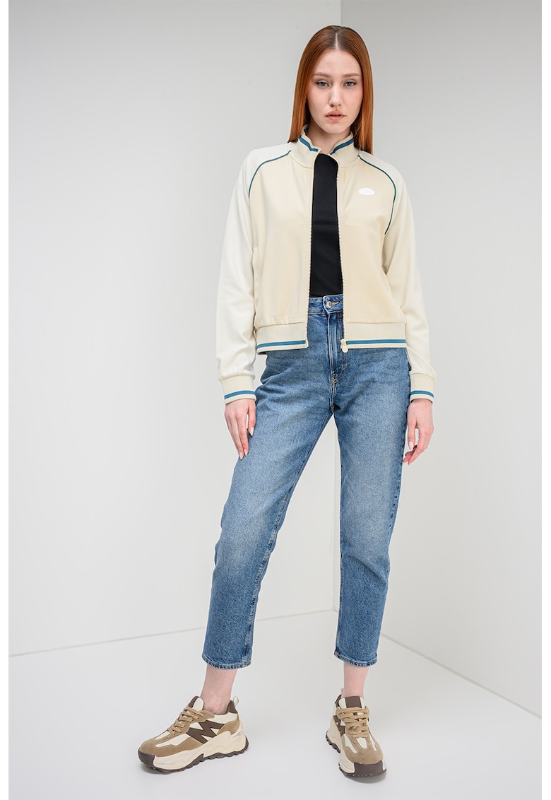 Bluza de trening cu logo pe piept - Verde petrol/Bej deschis
