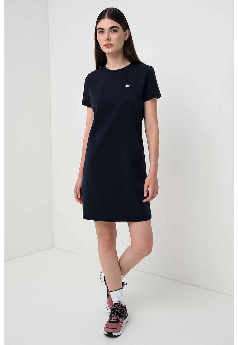 Rochie-tricou cu decolteu rotund - Albastru ultramarin