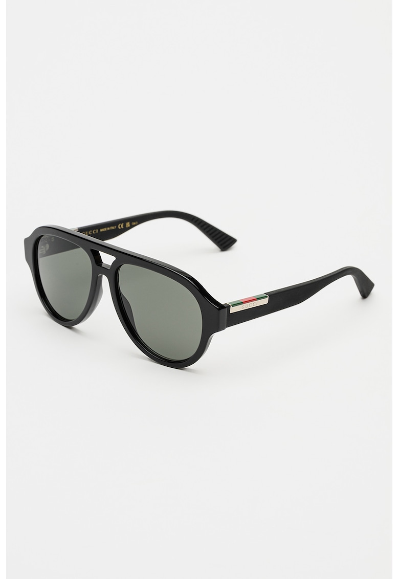 Ochelari de soare aviator cu lentile uni - Negru