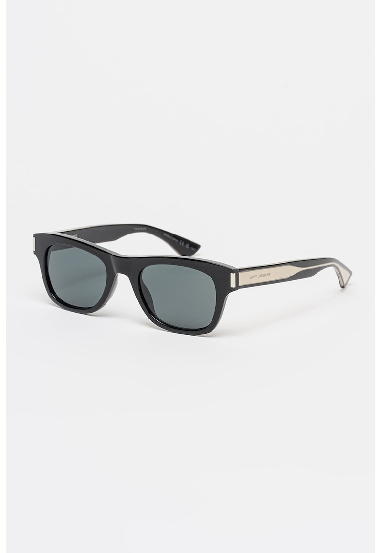 Ochelari de soare dreptunghiuari cu logo - Negru