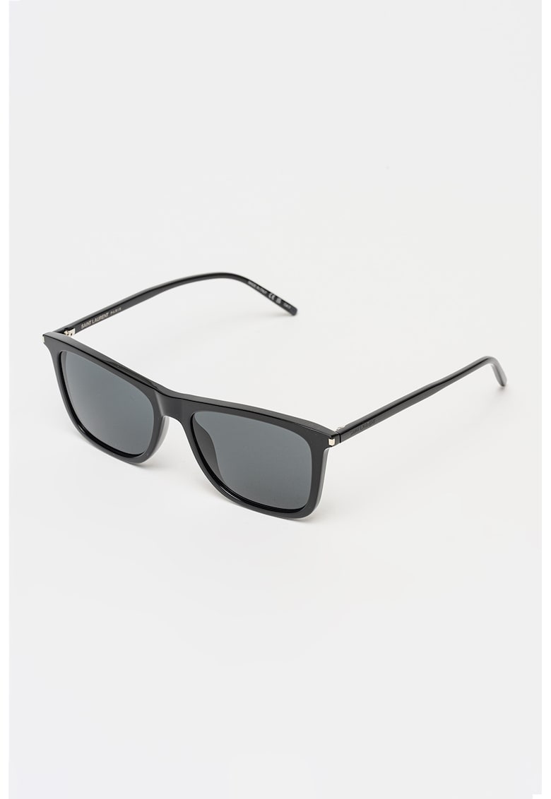 Ochelari de soare patrati cu lentile uni si model unisex - Negru